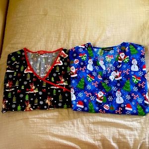 Christmas Scrub Tops